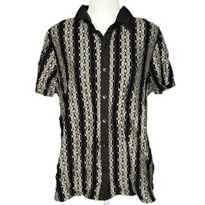 Style & Co. Men's Black and Cream Button Down Shirt